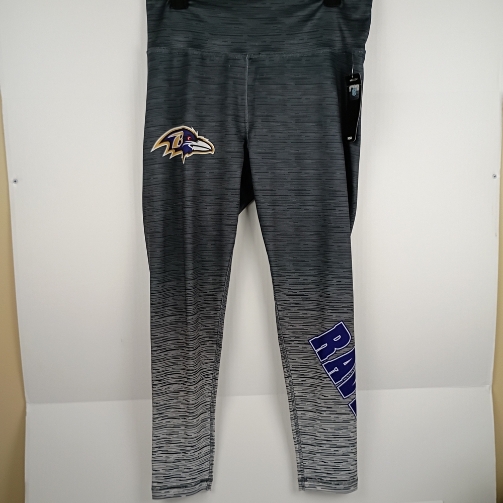Baltimore Ravens Women's Gray Leggings NFL Apparel Large Team Logo Activewear